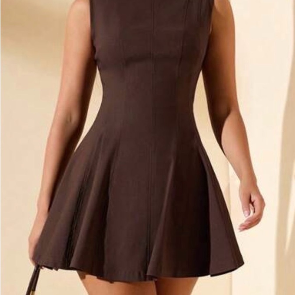 SHEIN Chocolate Brown Mini Dress